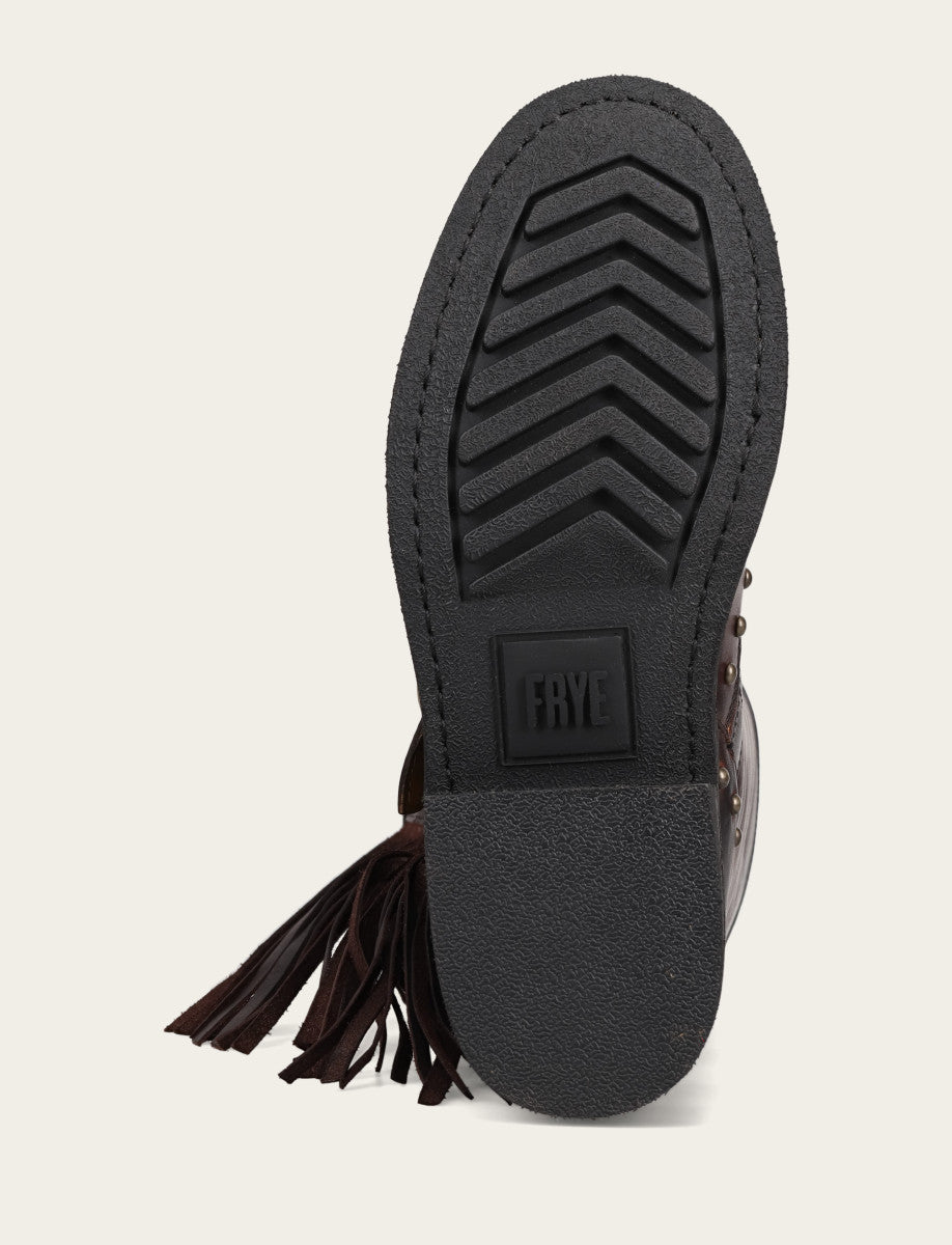 Frye Women's Cherry Lacquer Viv Fringe Engineer Boot