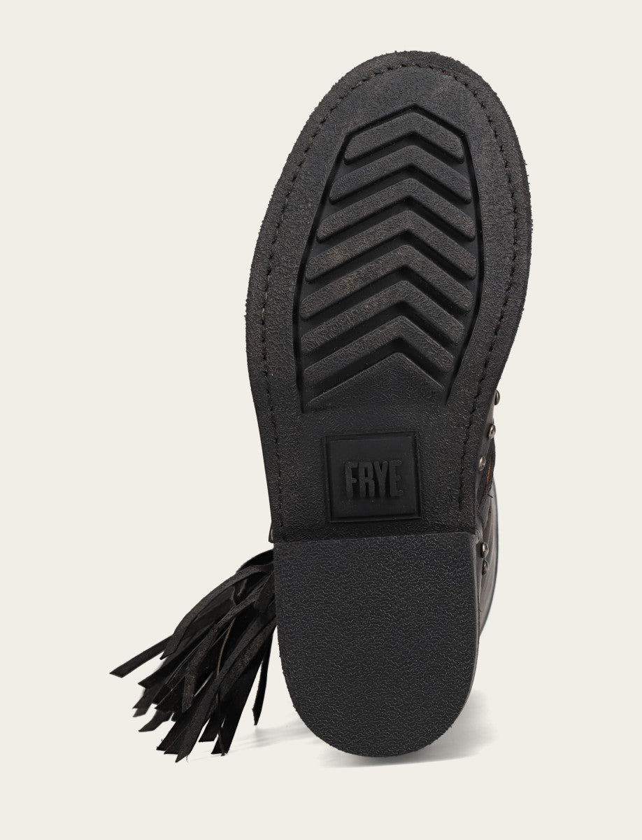 Frye Women's Black Viv Fringe Engineer Boot