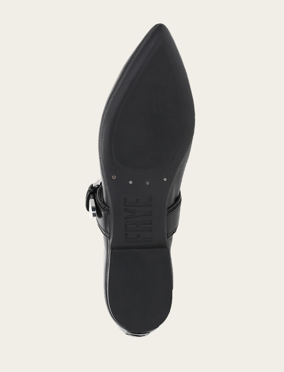 Frye Women's Black Heather Buckle Mary Jane Flats
