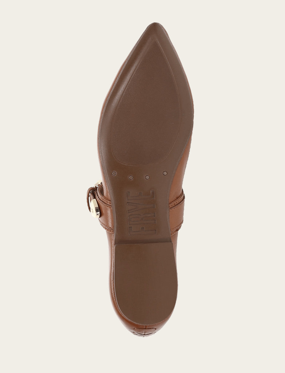 Frye Women's Dark Latte Heather Buckle Mary Jane Flats