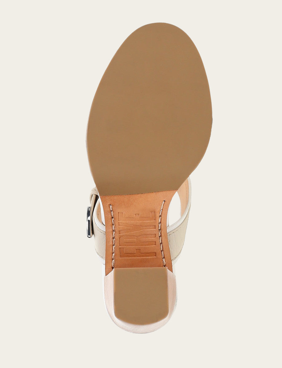 Frye Women's White Ivory Stella Buckle Slide Sandals