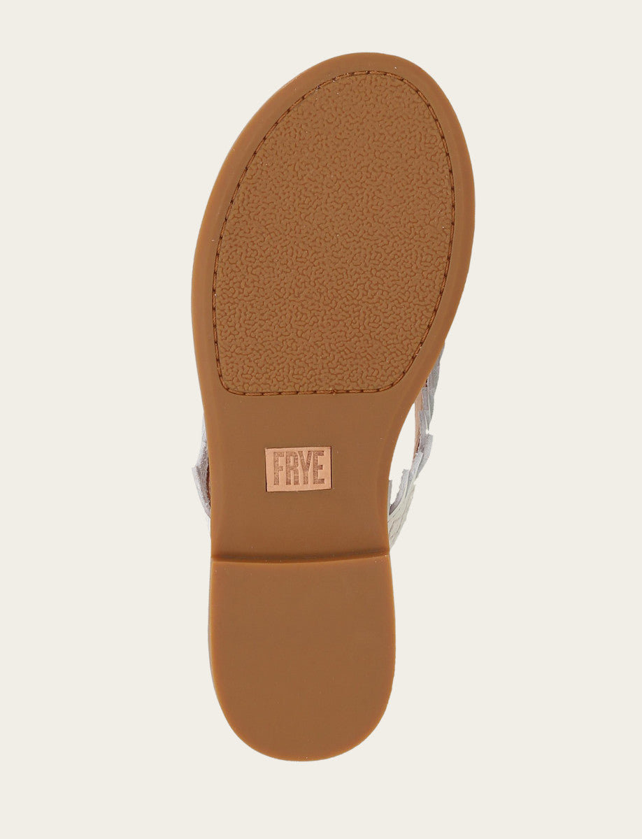 Frye Women's White Ava Fringe Sandals