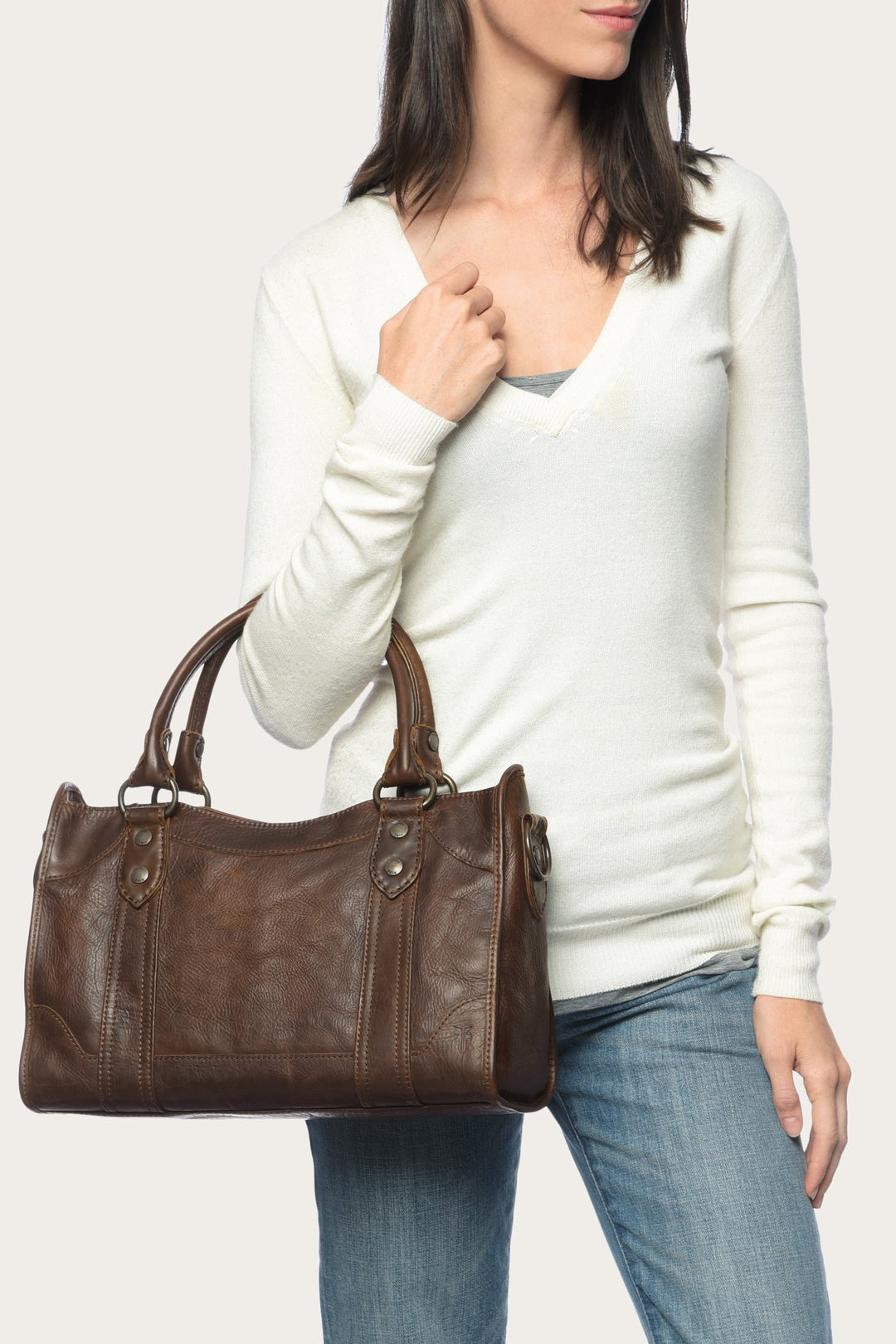 Frye Melissa Dark Brown Satchel