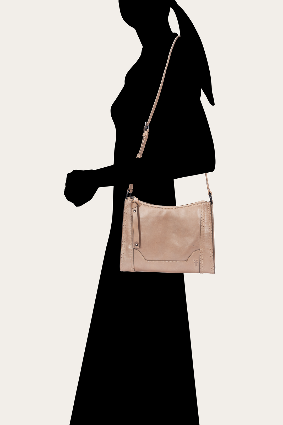 Frye Light Bronze Melissa Zip Crossbody