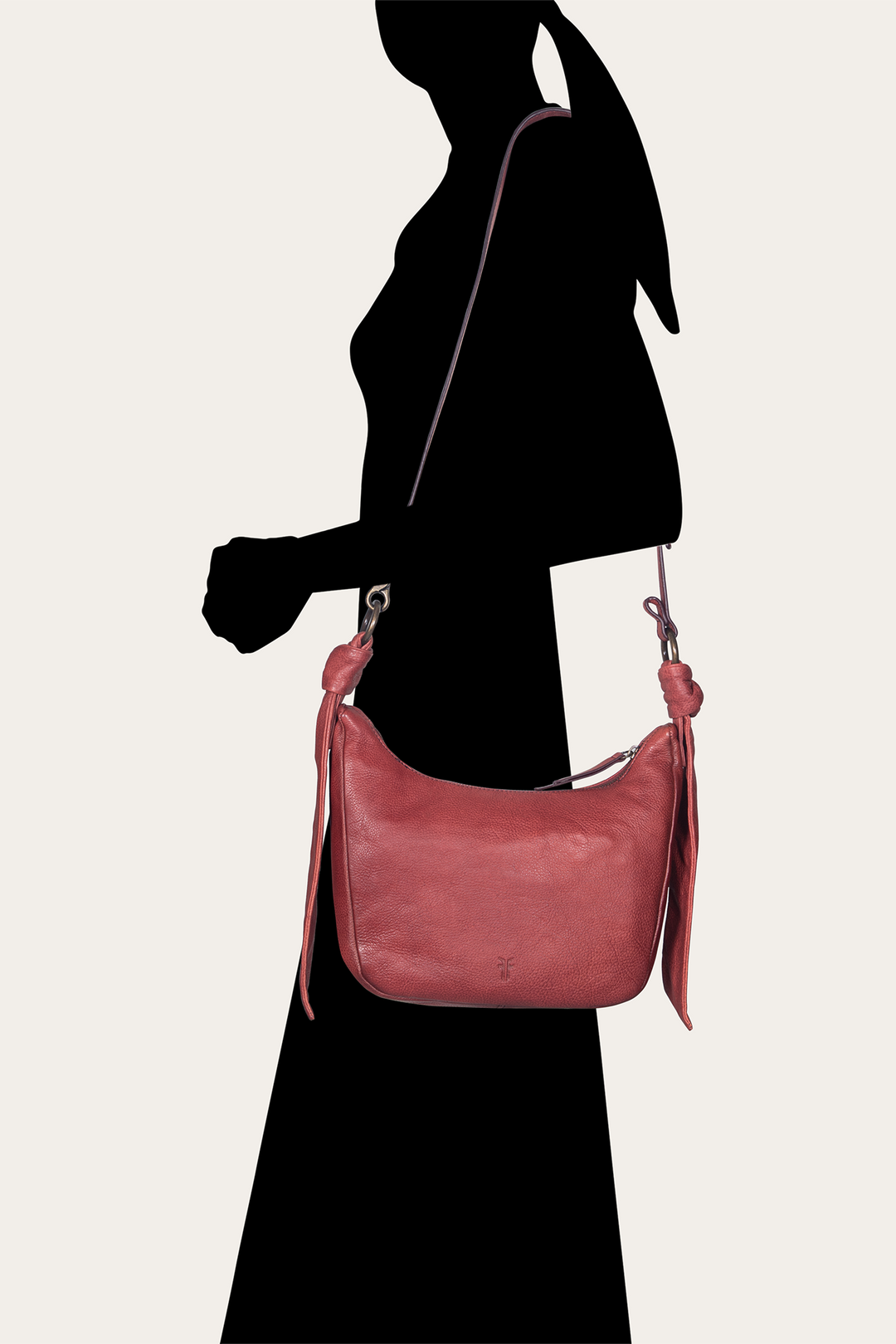 Frye Nora Knotted Crossbody in Burgundy