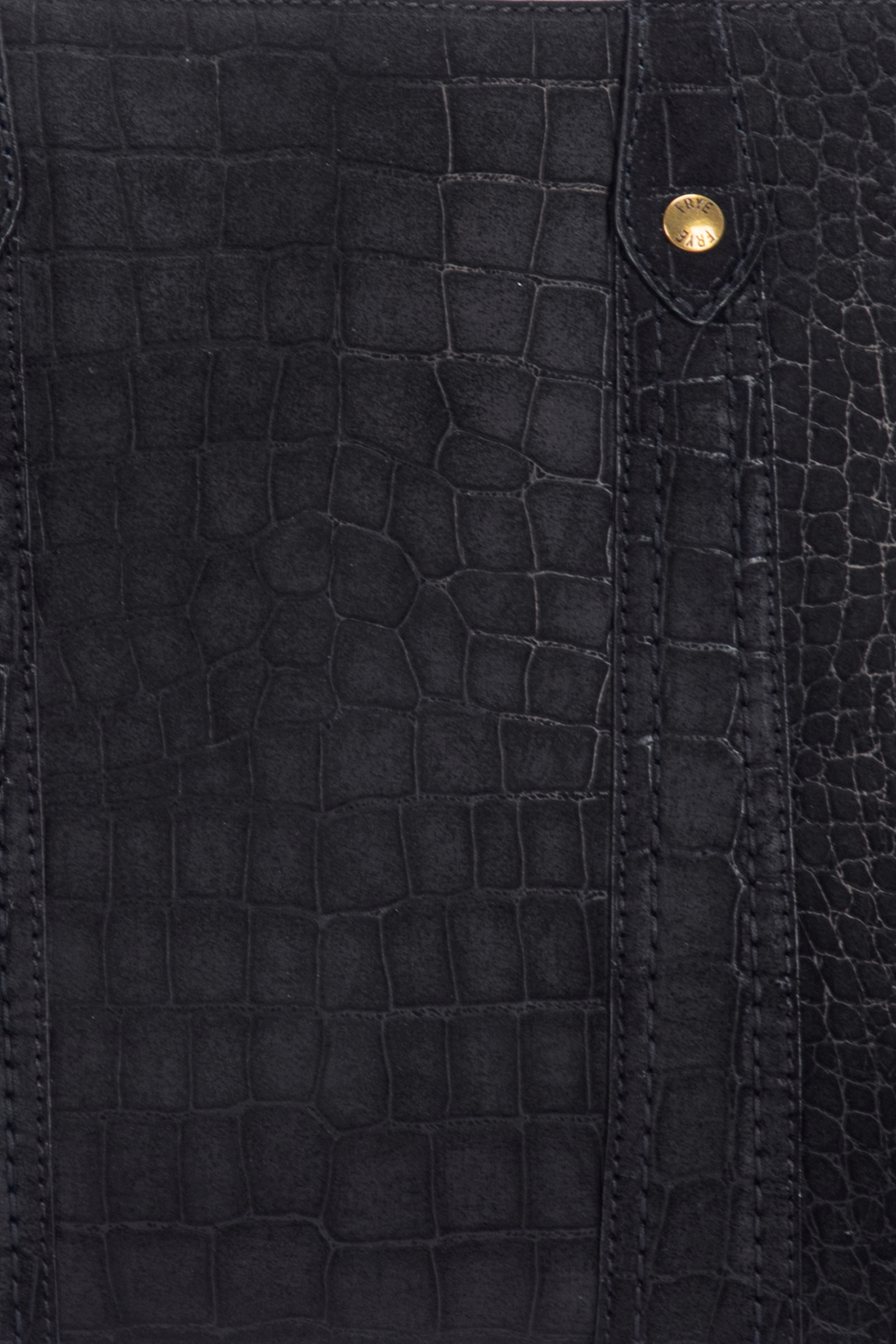 Frye Melissa Sueded Croco Shopper in Black