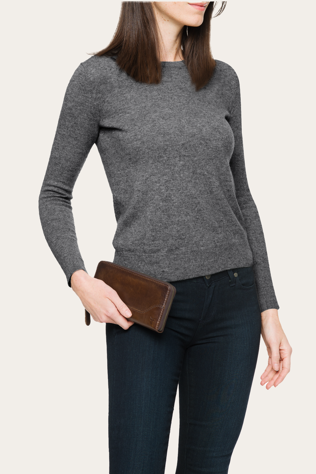 Frye Melissa Dark Brown Zip Wallet