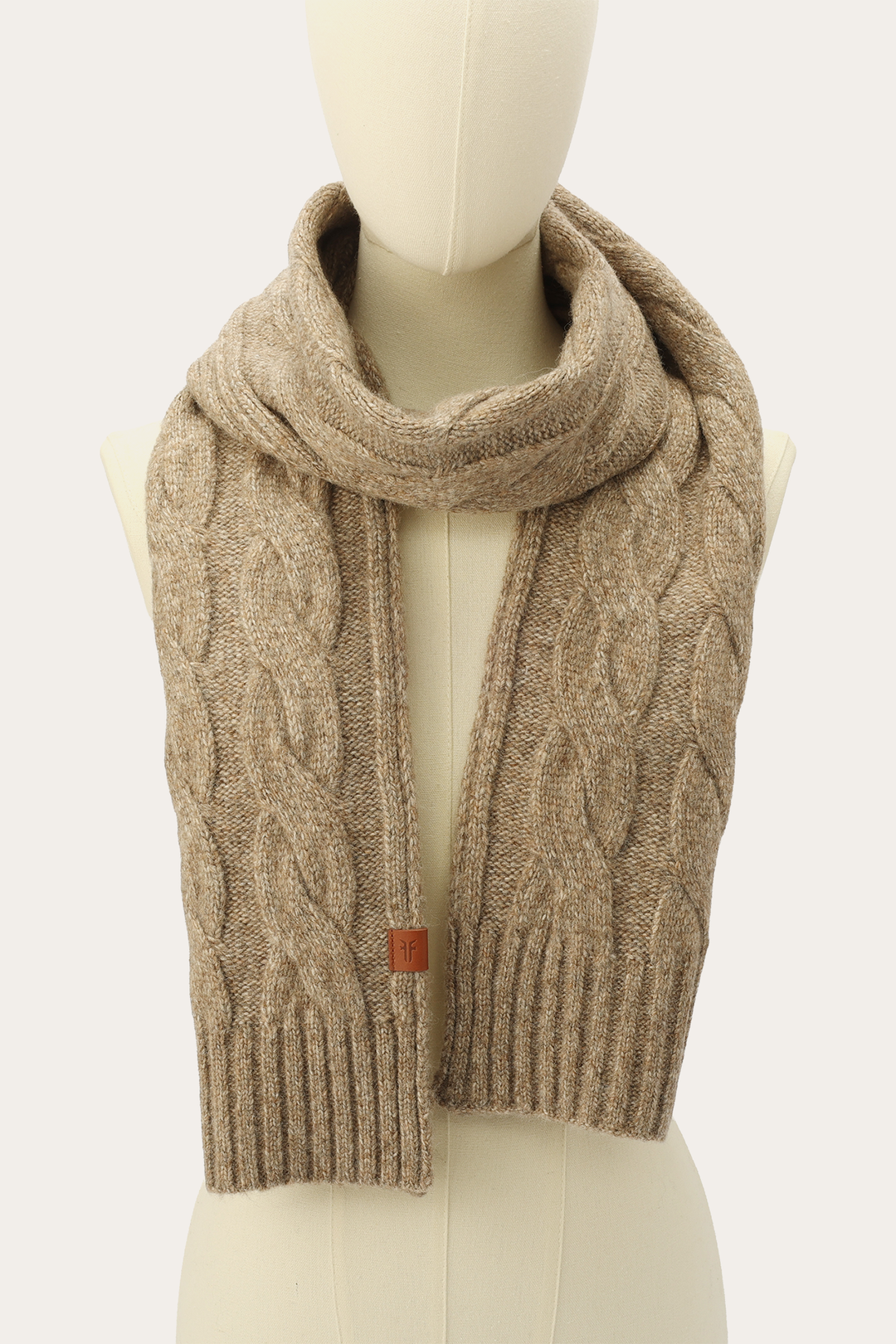 Frye Burnt Olive Wide Cable Scarf