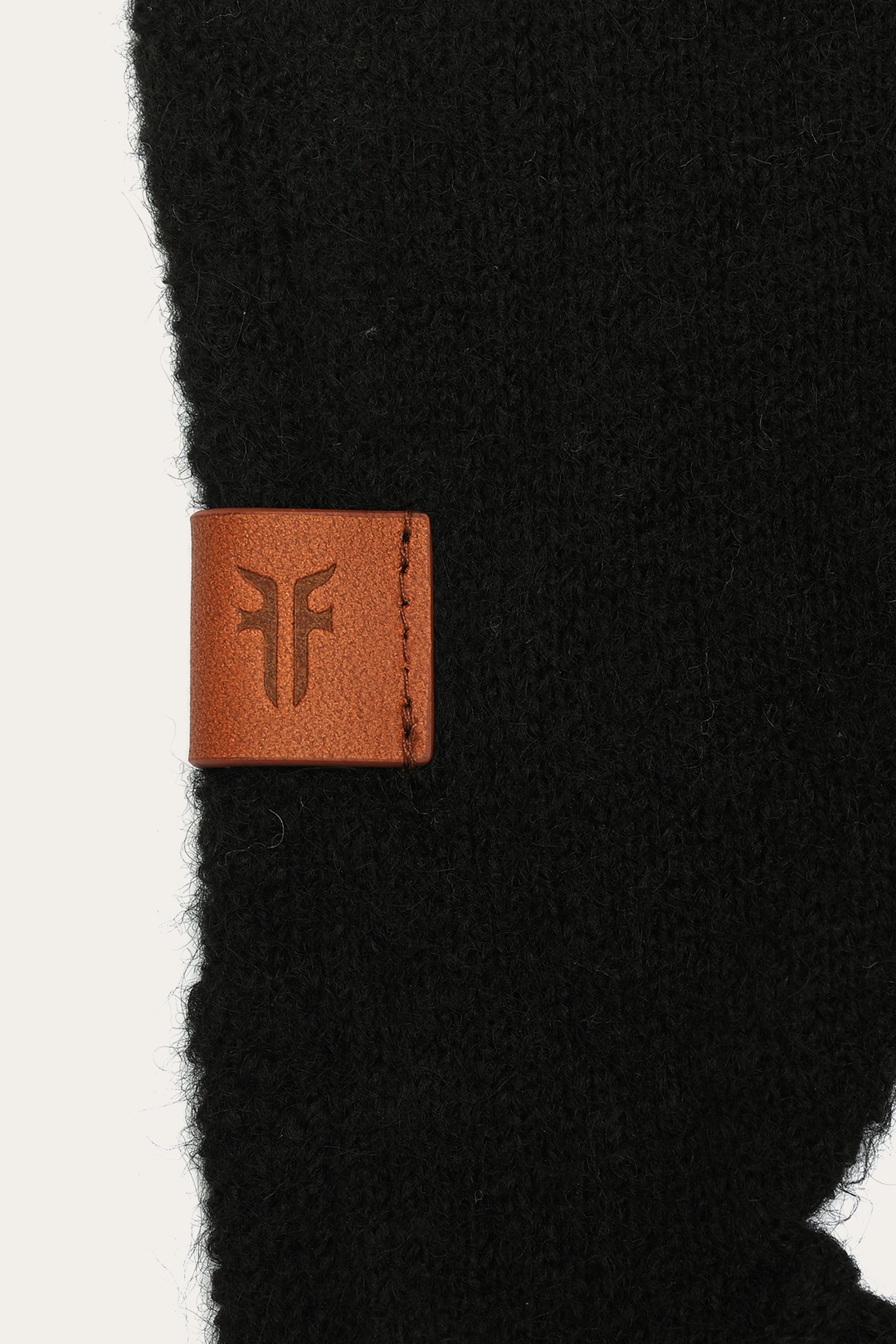 Frye Black Long Fringe Triangle Scarf