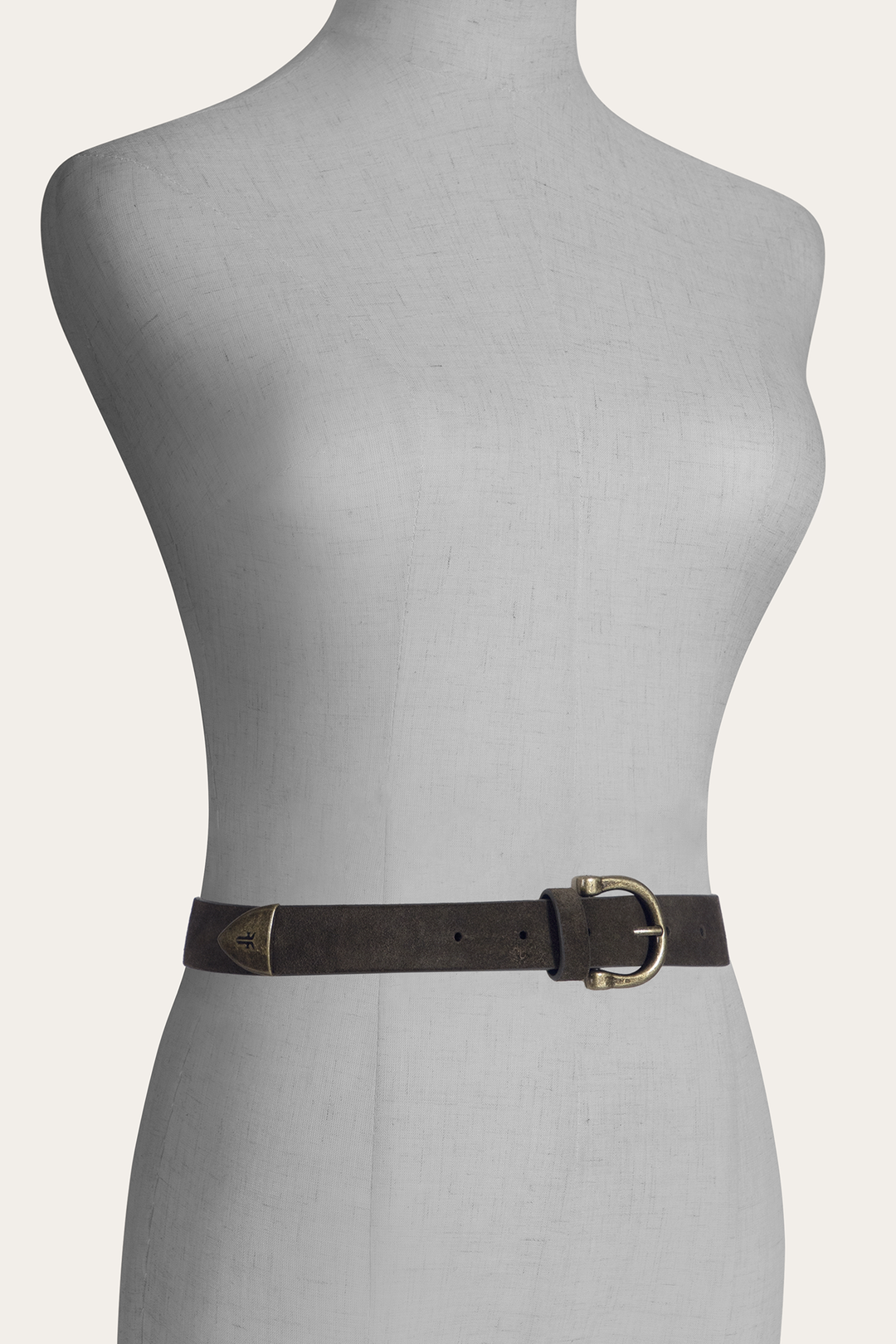 Frye Light Olive 25mm Suede Horseshoe Buckle Belt