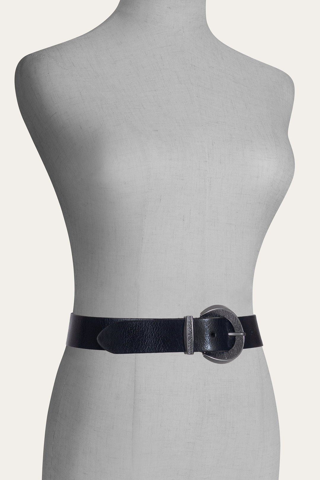 Frye Black 35mm Engraved Buckle Belt