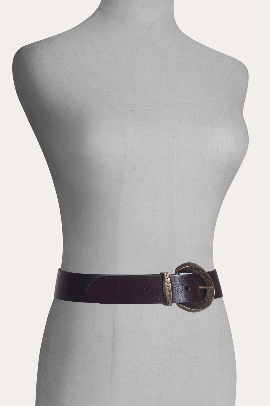 Frye Brown 35mm Engraved Buckle Belt