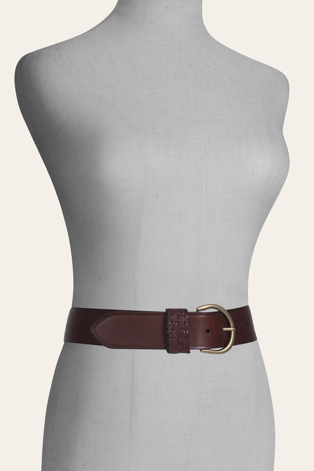 Frye Tan 40mm Belt With Woven Keeper