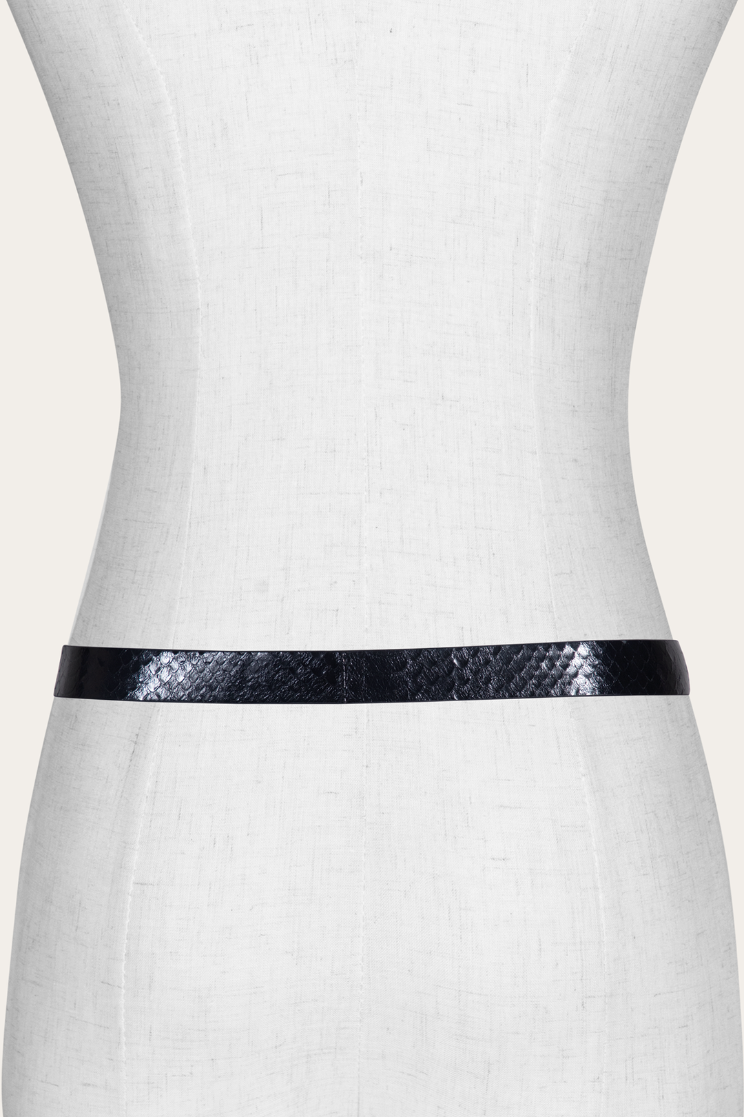 Frye Women’s Black Snake 25mm Horseshoe Buckle Belt With Python