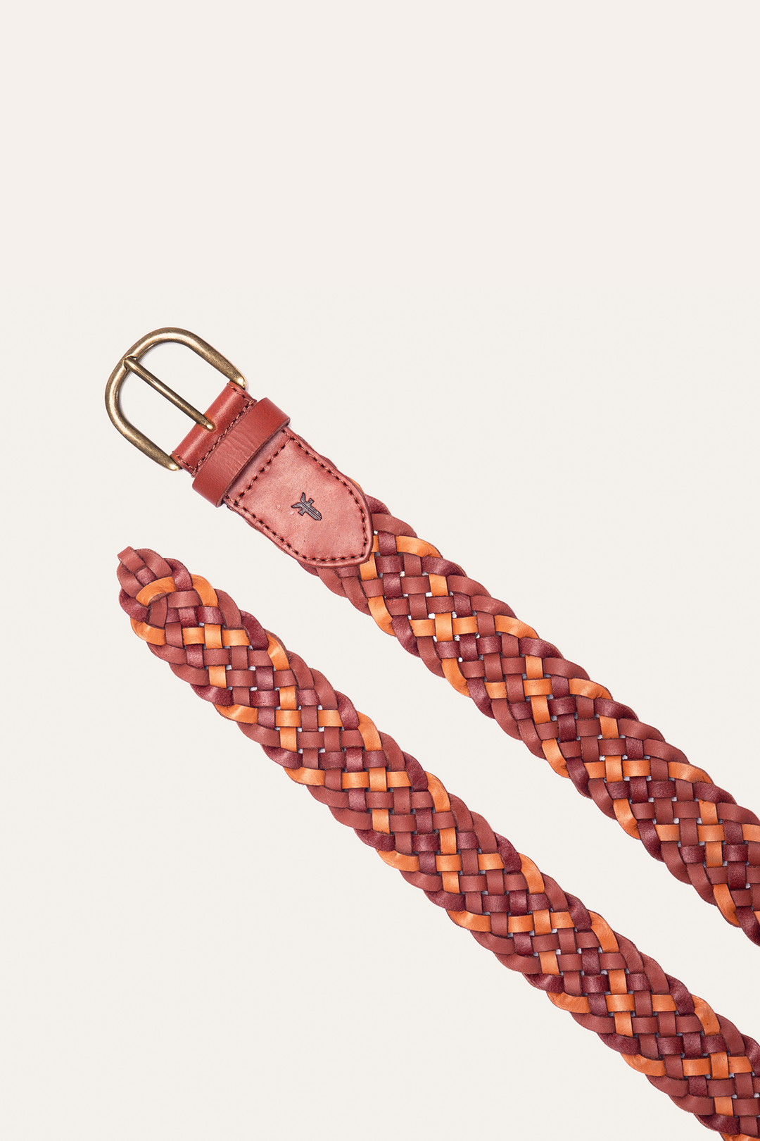 Frye 35mm Tonal Woven Leather Belt in Tan