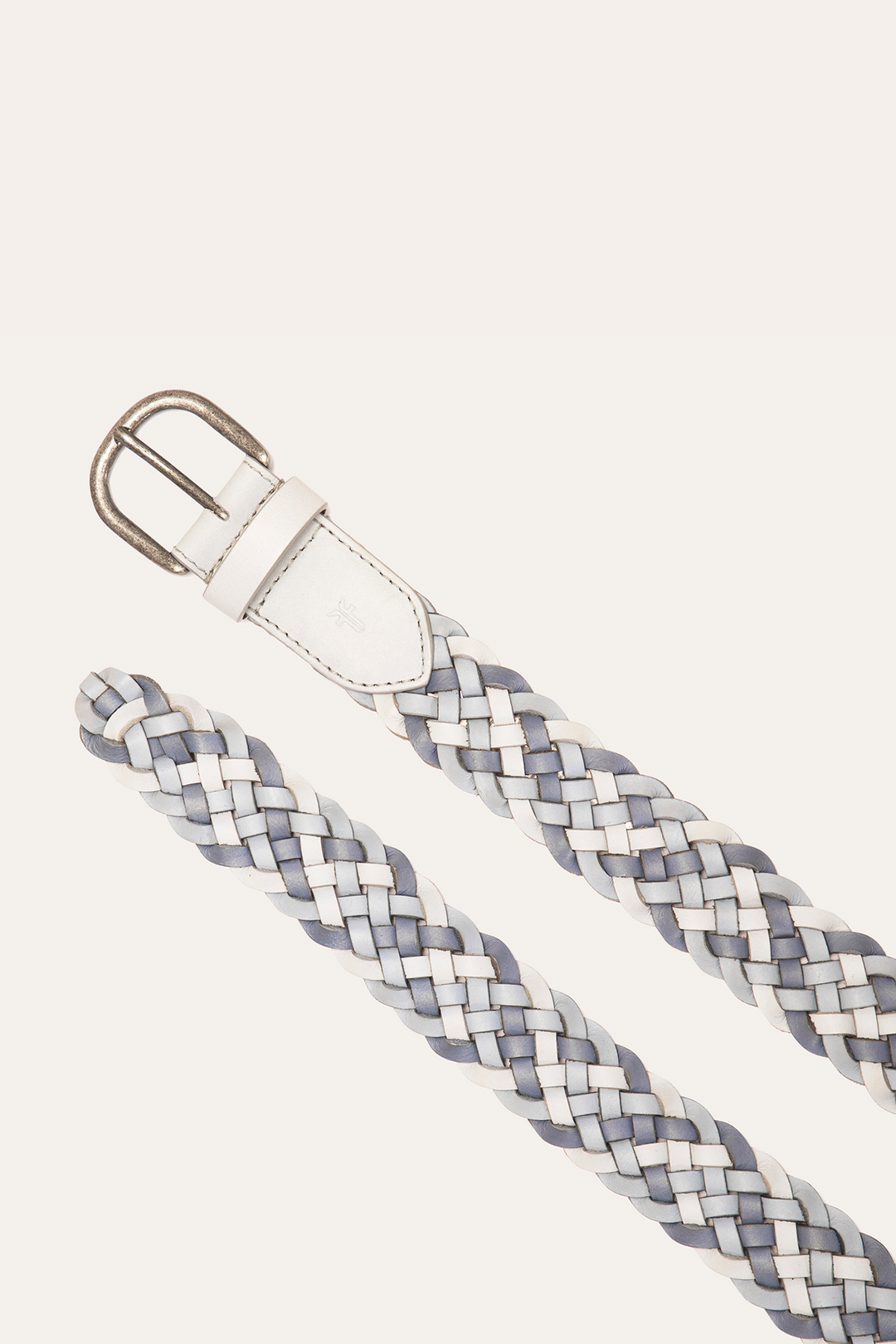 Frye 35mm Washed Denim Woven Leather Belt
