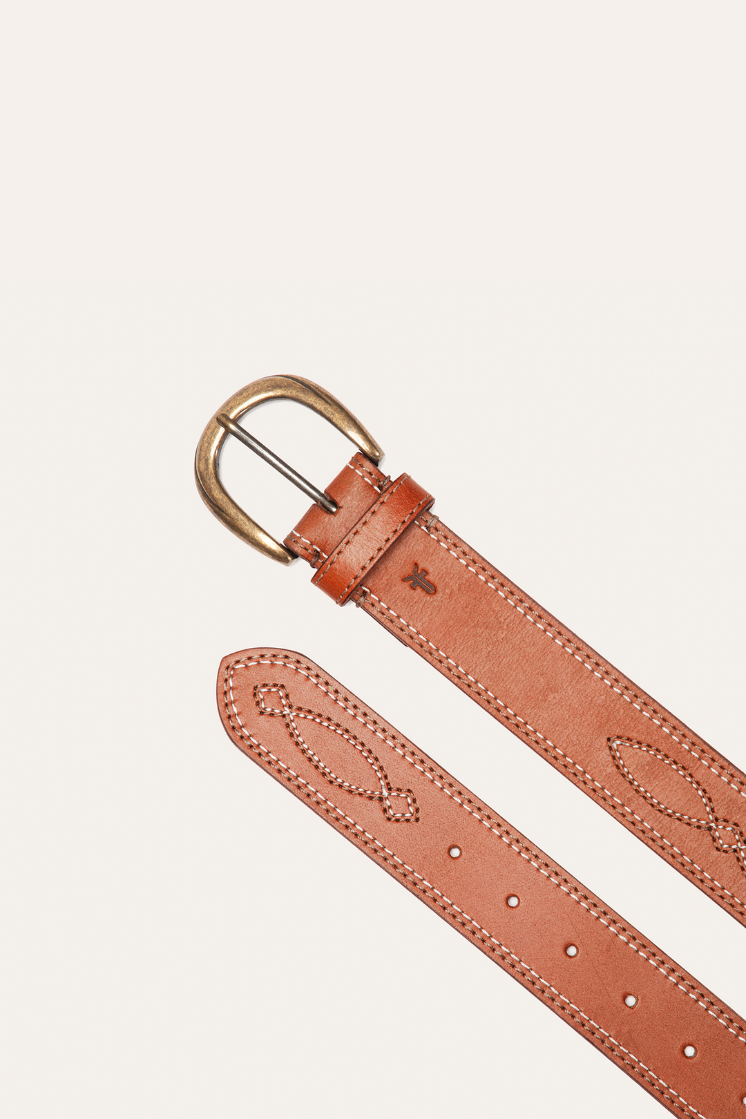 Frye 40mm Tan Belt With 2-Tone Stitch