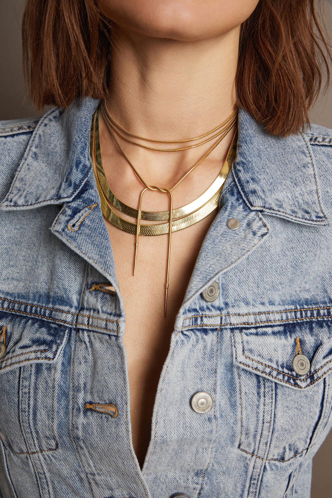 Frye Women’s Bold Herringbone Necklace | Aurate x The Frye Company