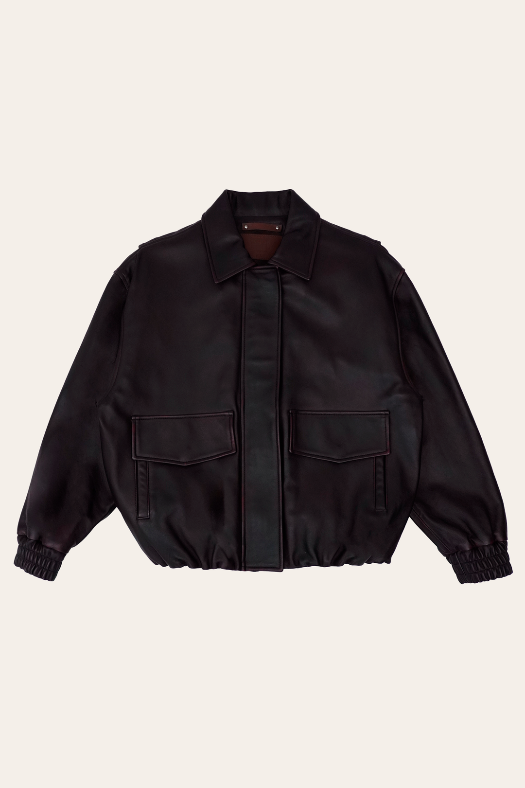 Frye Black Cherry Harper Oversized Bomber