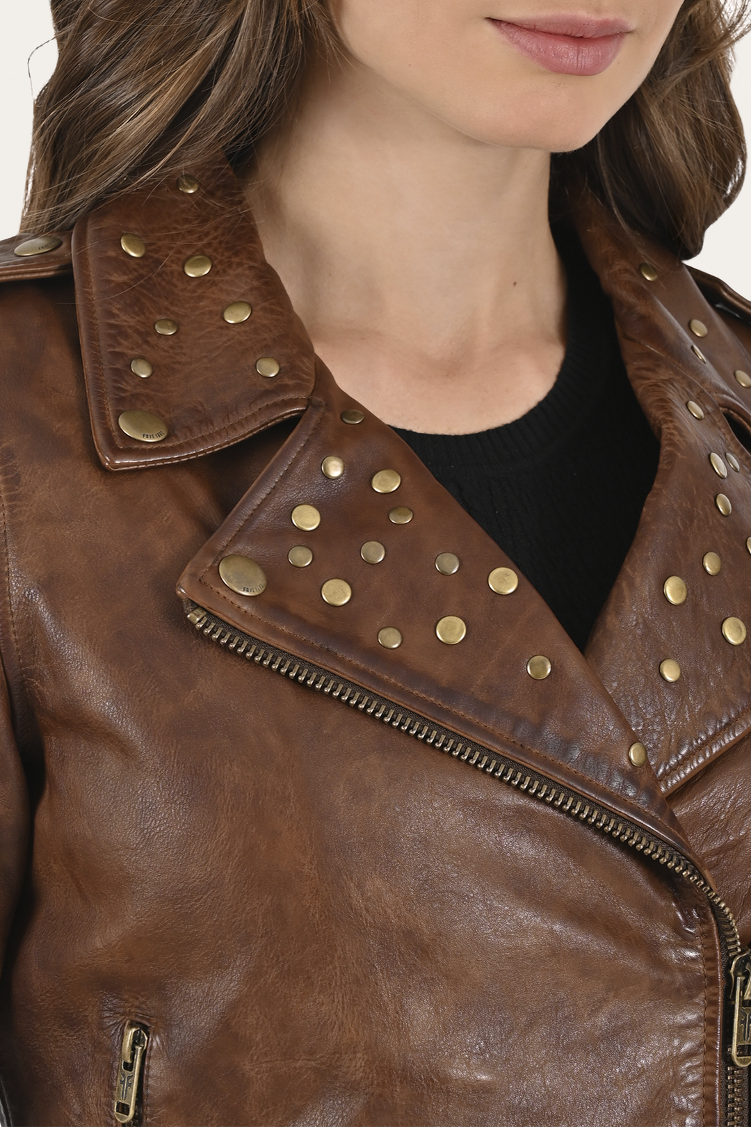 Frye Women’s Tobacco Linc Biker Leather Jacket