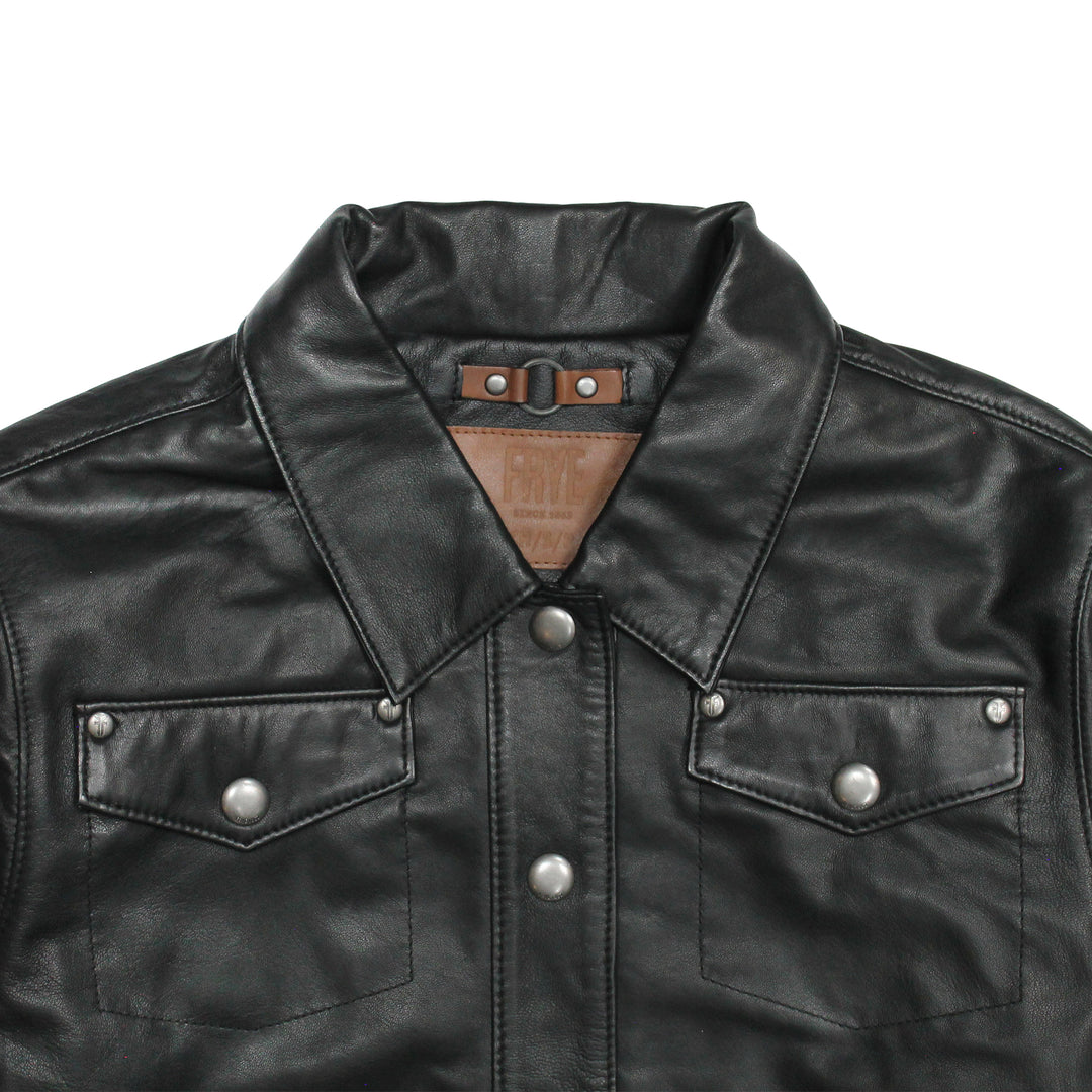Frye Women’s Black Obadiah Leather Shacket
