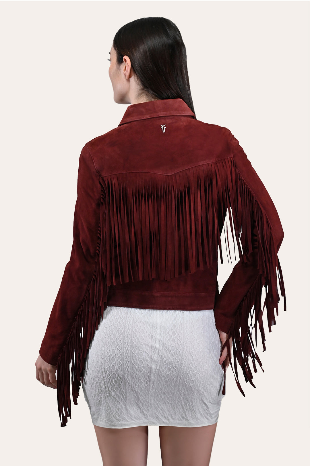 Frye Women’s Oxblood Nash Trucker Suede Jacket