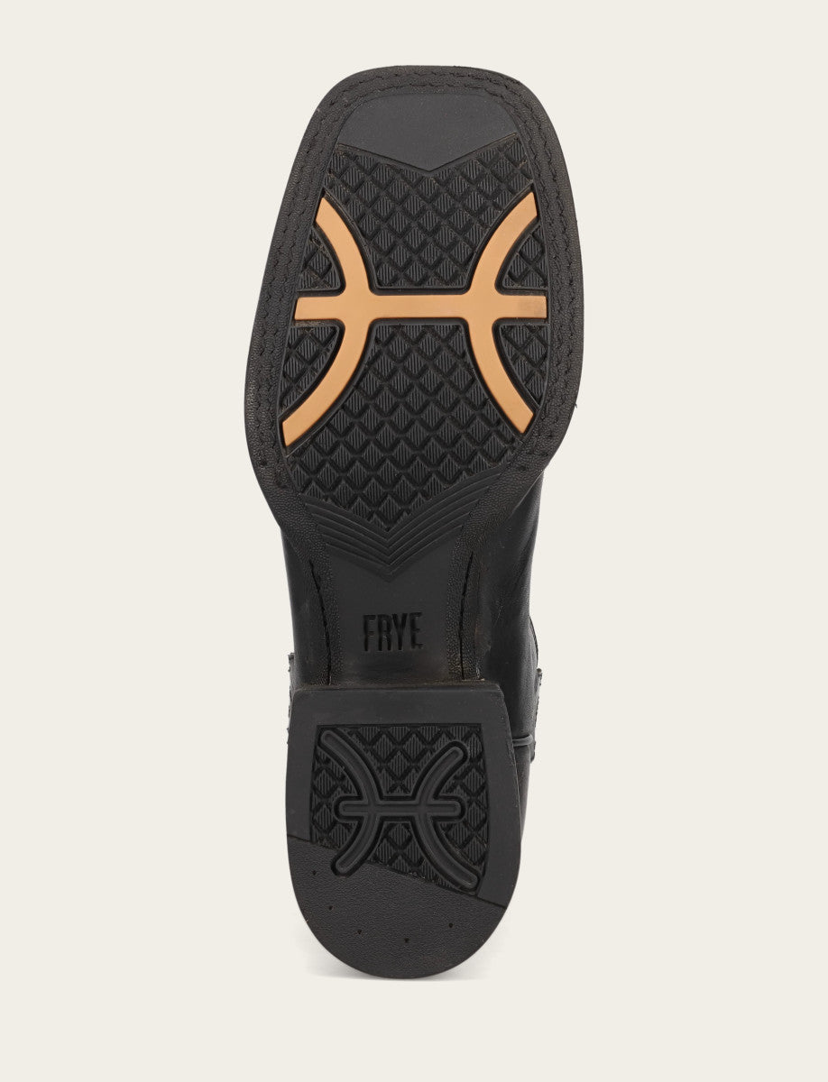 Frye Men's Black Hauser Logo Stitch Boots