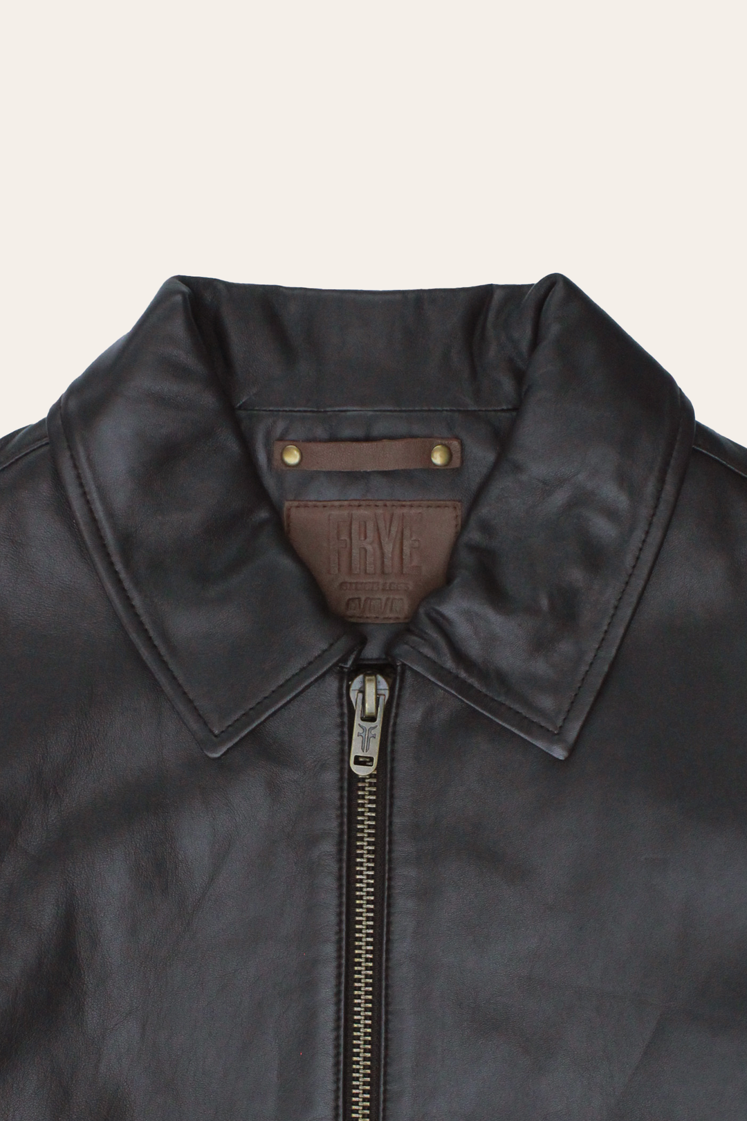 Frye Men’s Dark Brown Dusty Trucker Leather Jacket