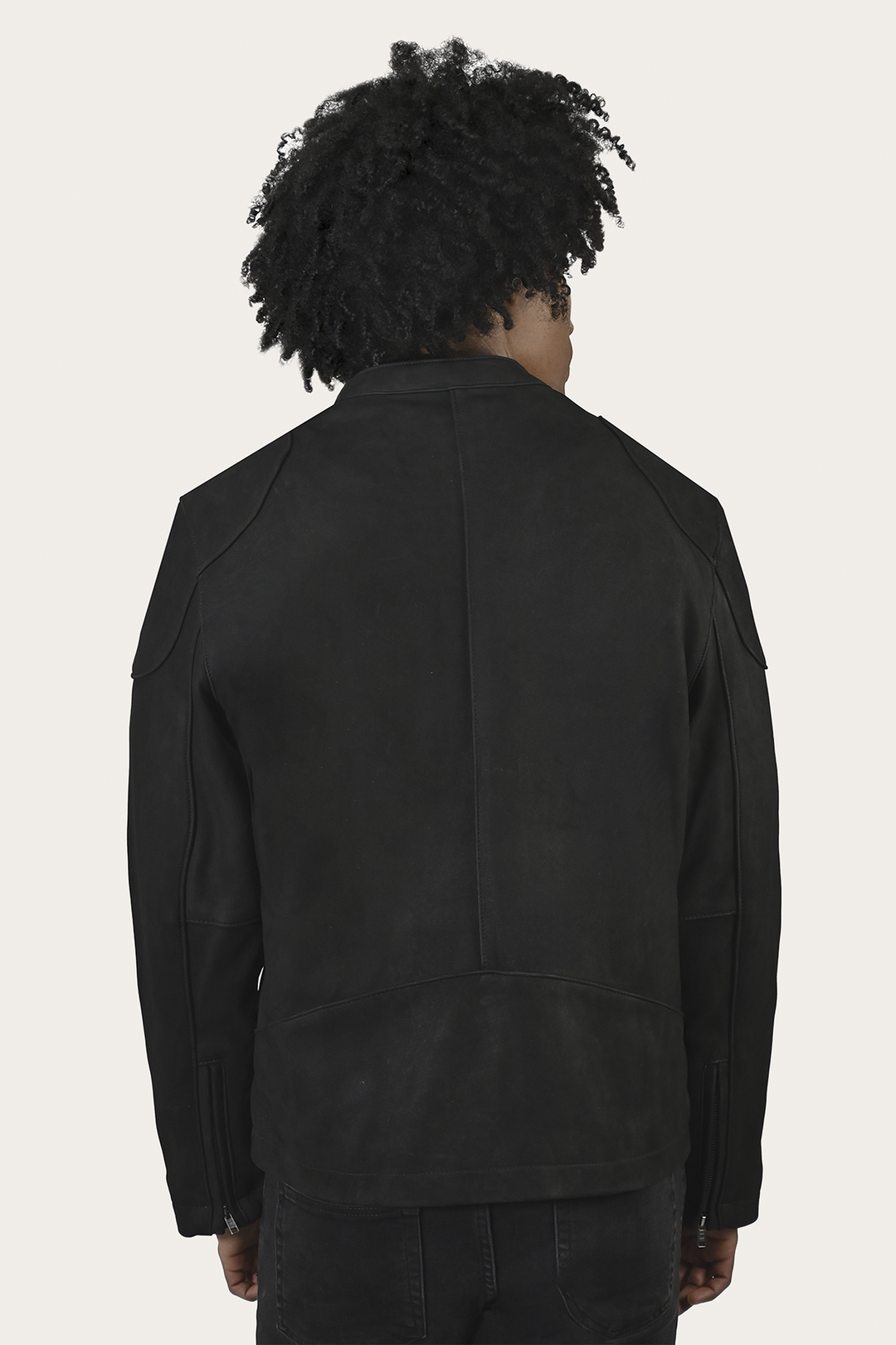 Frye Men’s Black Gannon Lamb Leather Racer Jacket