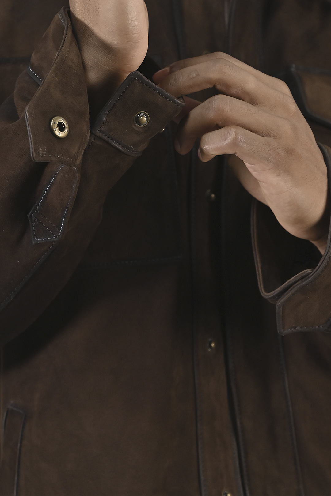 Frye Men’s Dark Brown Brock Classic Suede Shacket