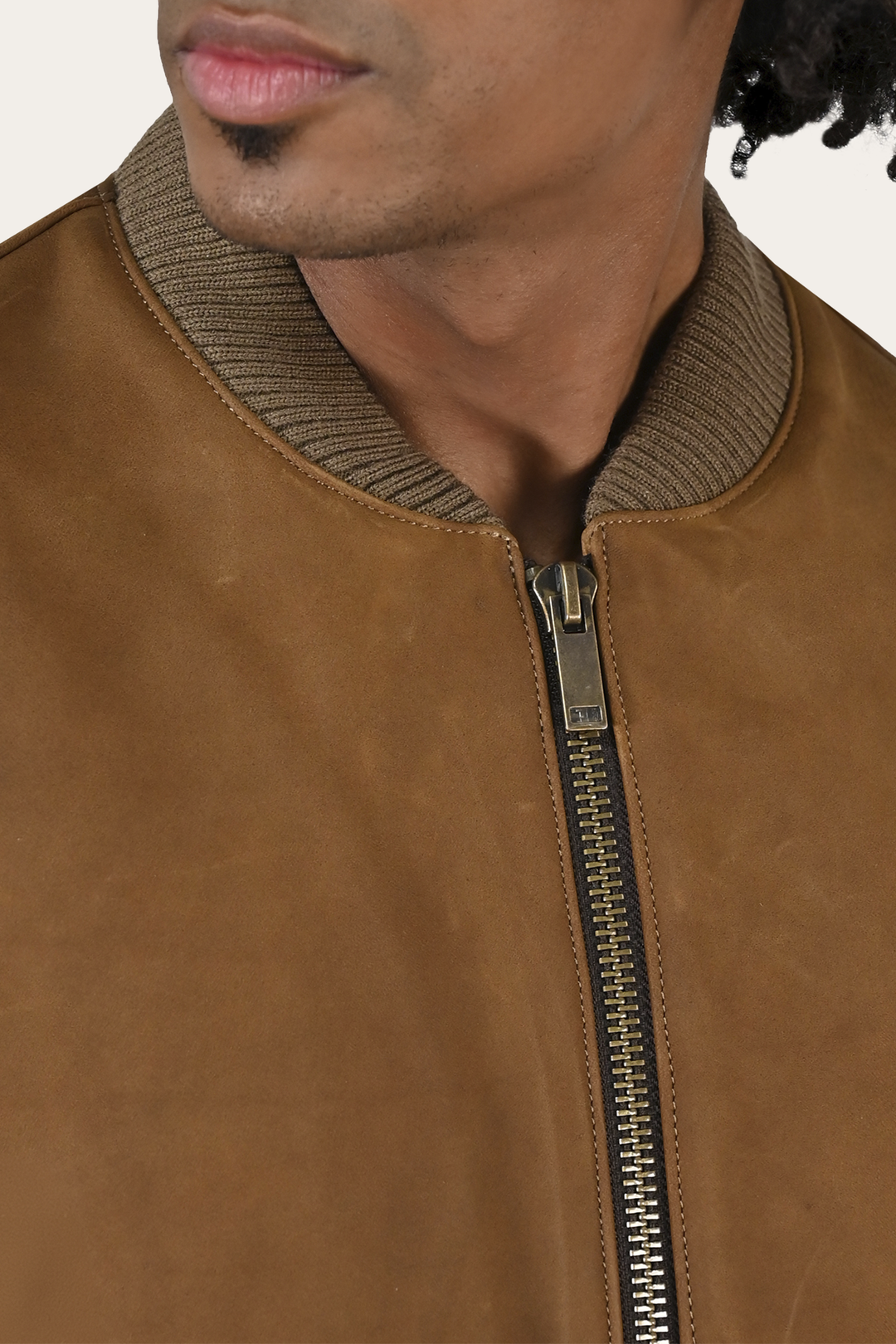Frye Men’s Burnt Copper Clay Leather Bomber Jacket