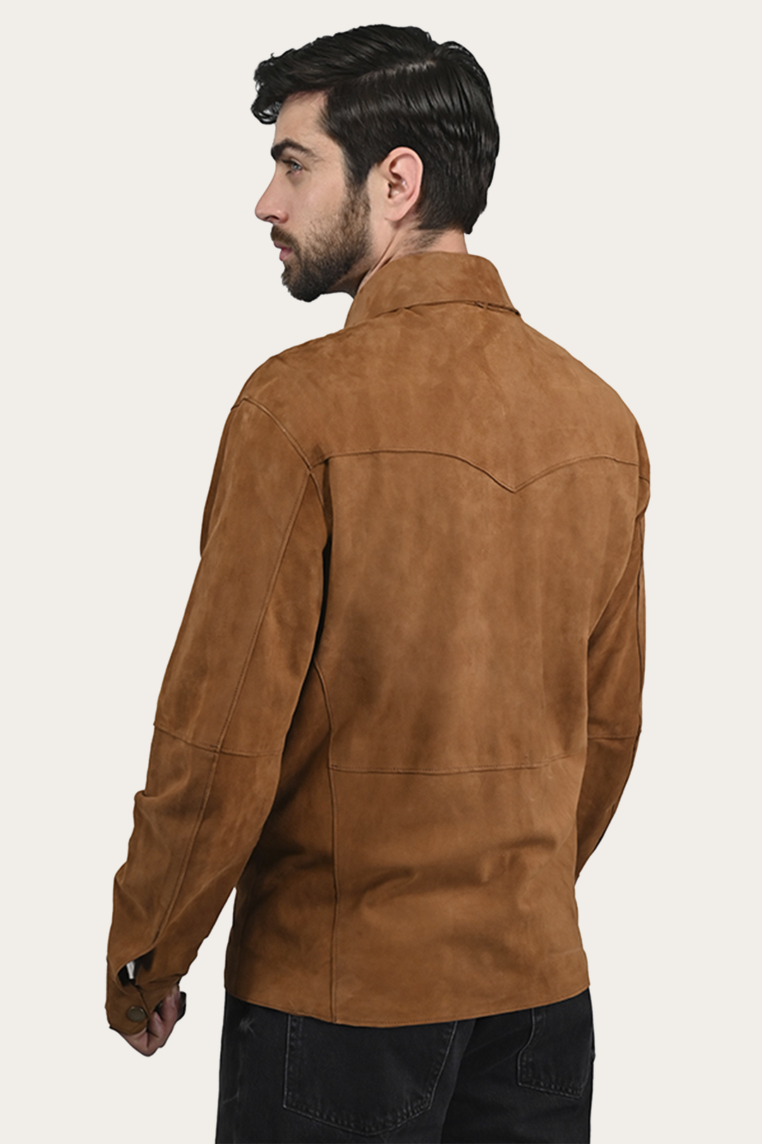 Frye Men’s Middle Brown Judd Minimalist Suede Shacket