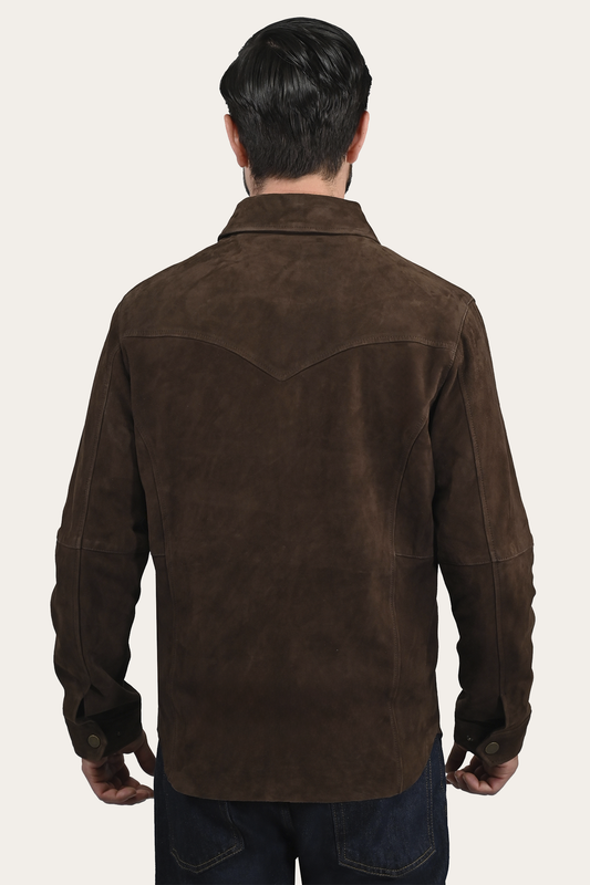 Frye Men’s Dark Brown Authentic Suede Shacket