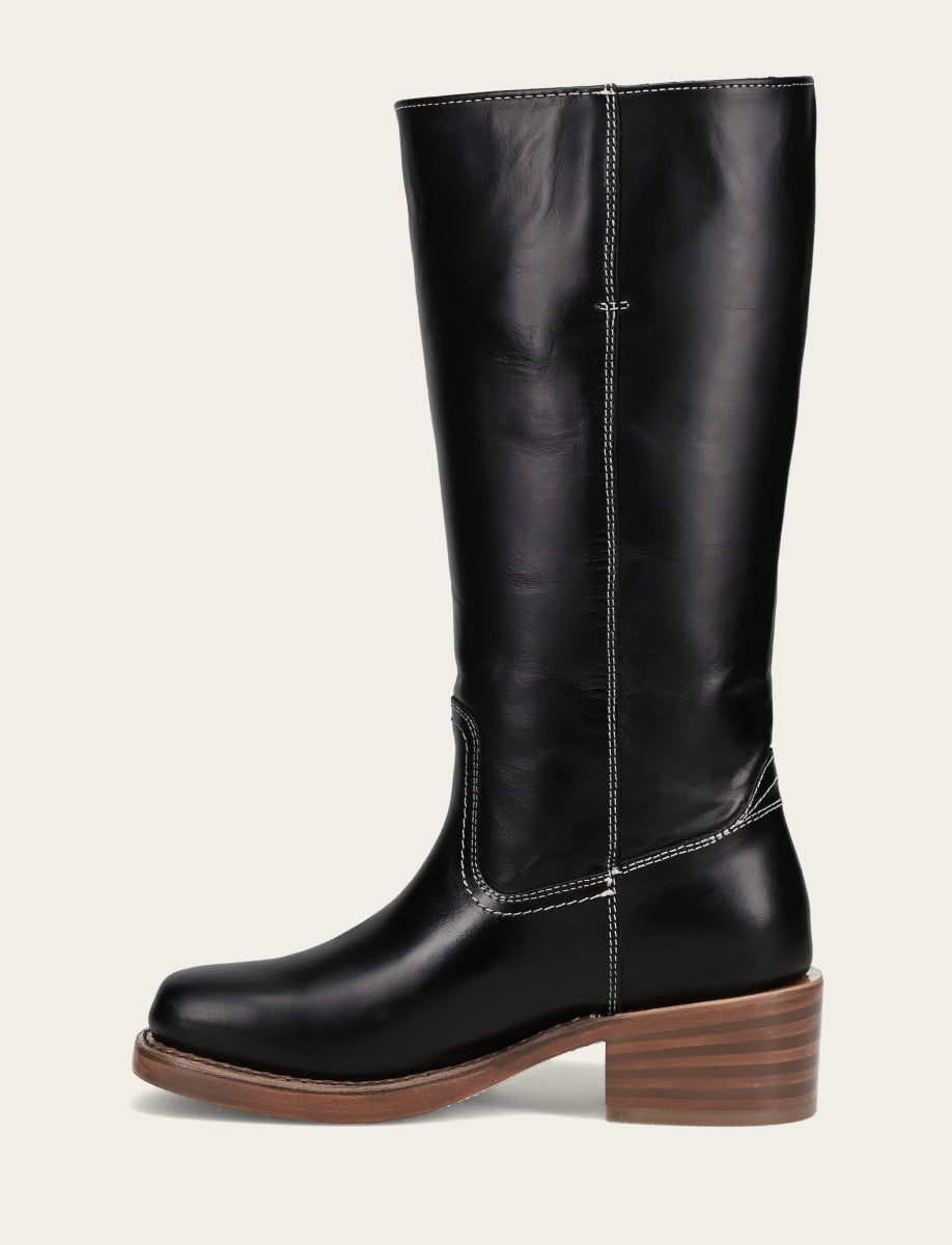 Women's Campus 14L Jet Black Wide Calf Boots | Frye Jet Black