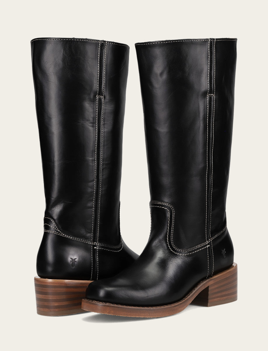 Women's Campus 14L Jet Black Wide Calf Boots | Frye Jet Black