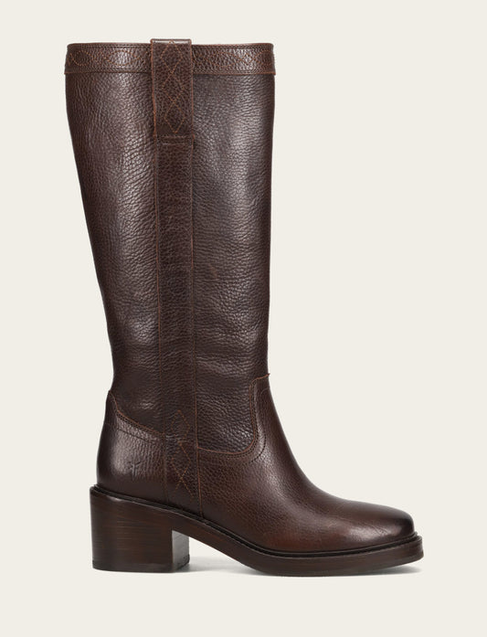 Women's Dark Brown Kate Pull On Wide Calf Tall Boots | Frye Dark Brown