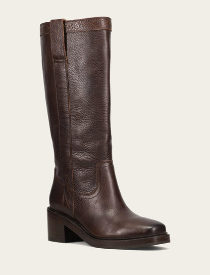 Women's Dark Brown Kate Pull On Wide Calf Tall Boots | Frye Dark Brown