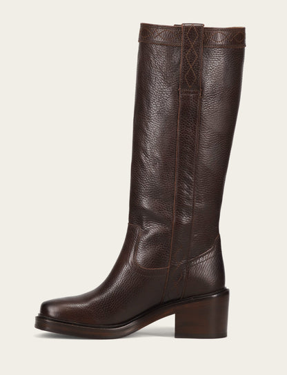 Women's Dark Brown Kate Pull On Wide Calf Tall Boots | Frye Dark Brown