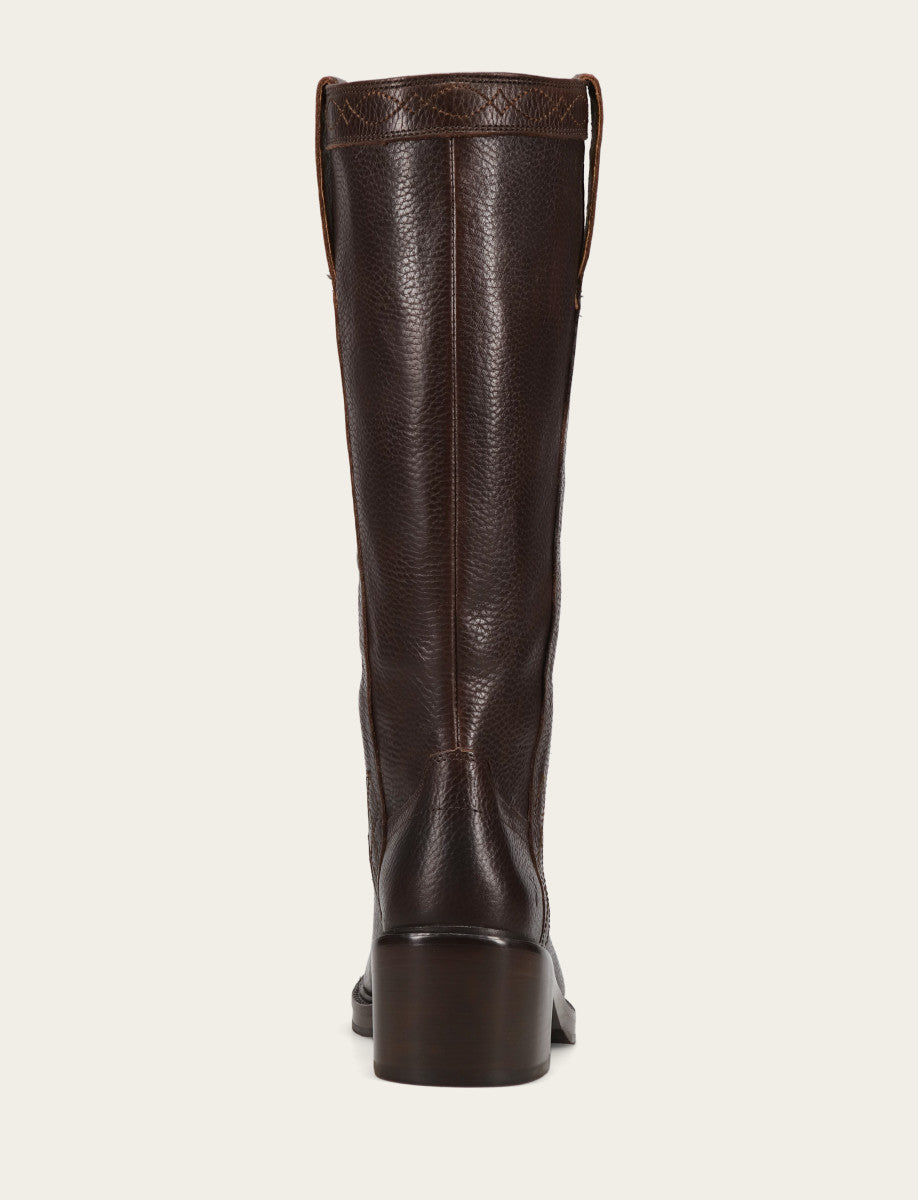 Women's Dark Brown Kate Pull On Wide Calf Tall Boots | Frye Dark Brown