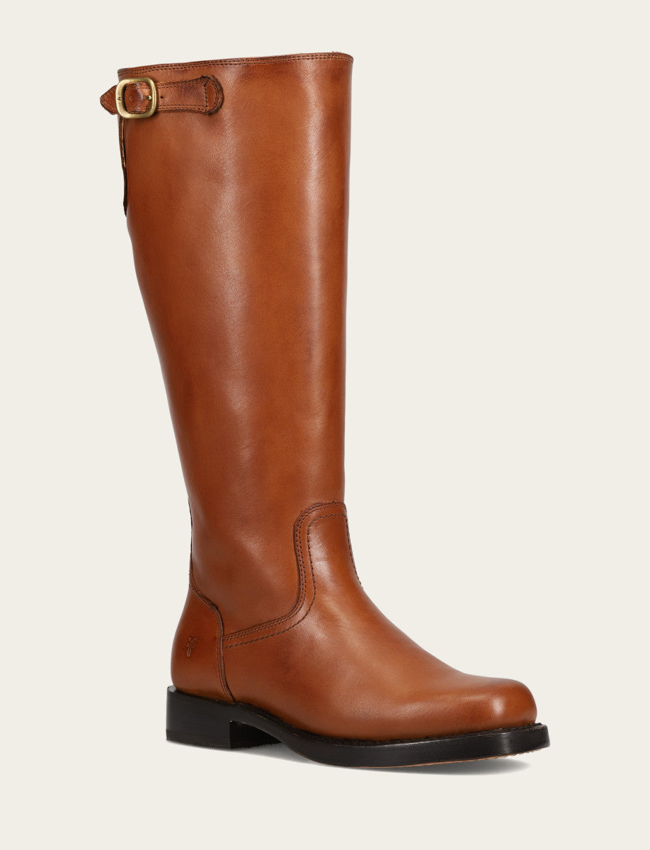 Women's Cognac Campus Low Heel Tall Riding Wide Calf Boot | Frye Cognac