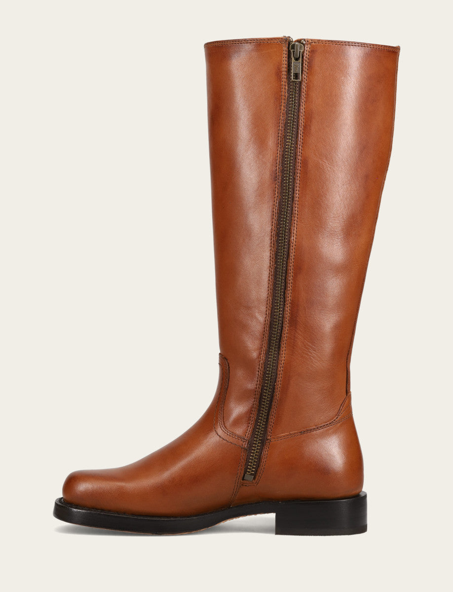 Women's Cognac Campus Low Heel Tall Riding Wide Calf Boot | Frye Cognac