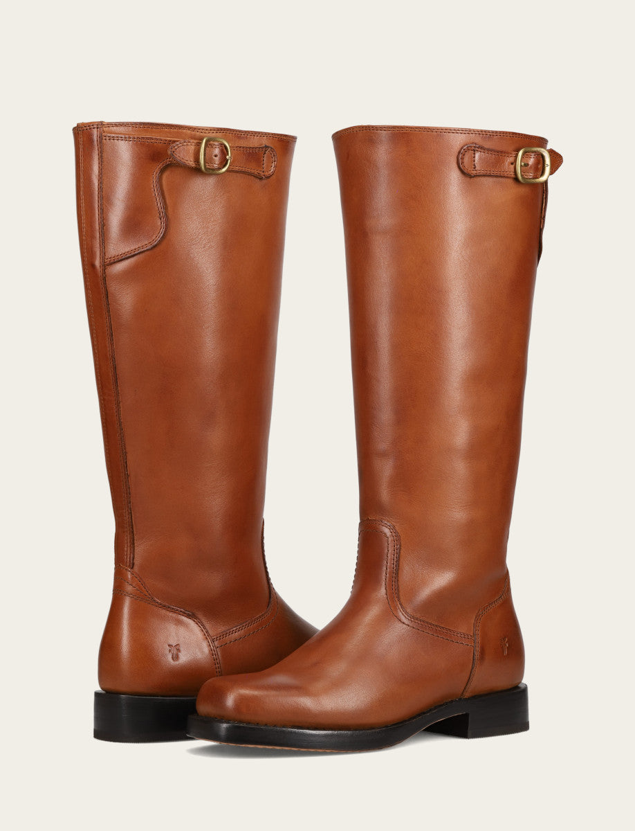 Women's Cognac Campus Low Heel Tall Riding Wide Calf Boot | Frye Cognac