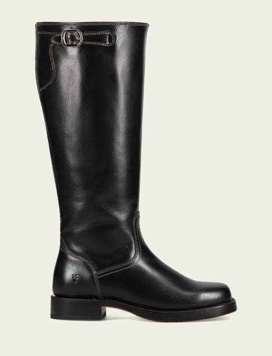Women's Black Campus Low Heel Tall Riding Wide Calf Boot | Frye Black