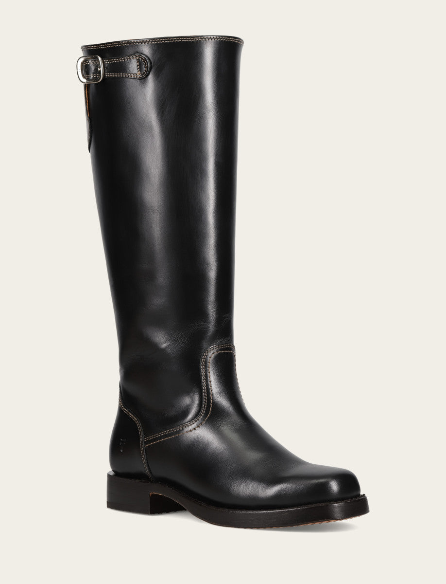 Women's Black Campus Low Heel Tall Riding Wide Calf Boot | Frye Black