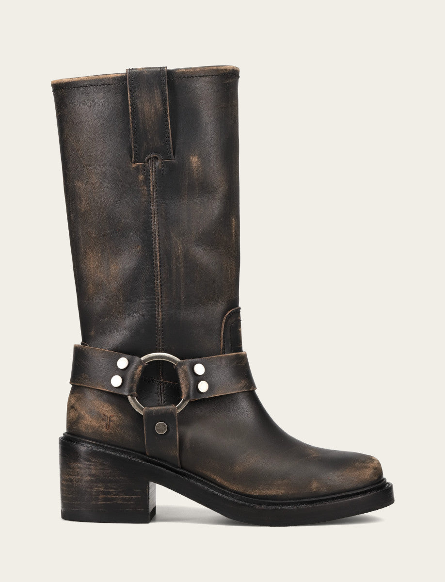 Women's Distressed Black Kate Harness Boot | Frye Distressed Black