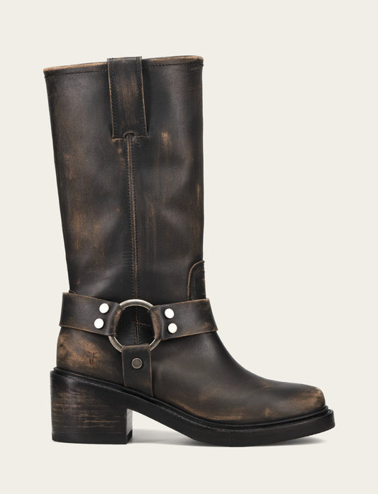 Women's Distressed Black Kate Harness Boot | Frye Distressed Black