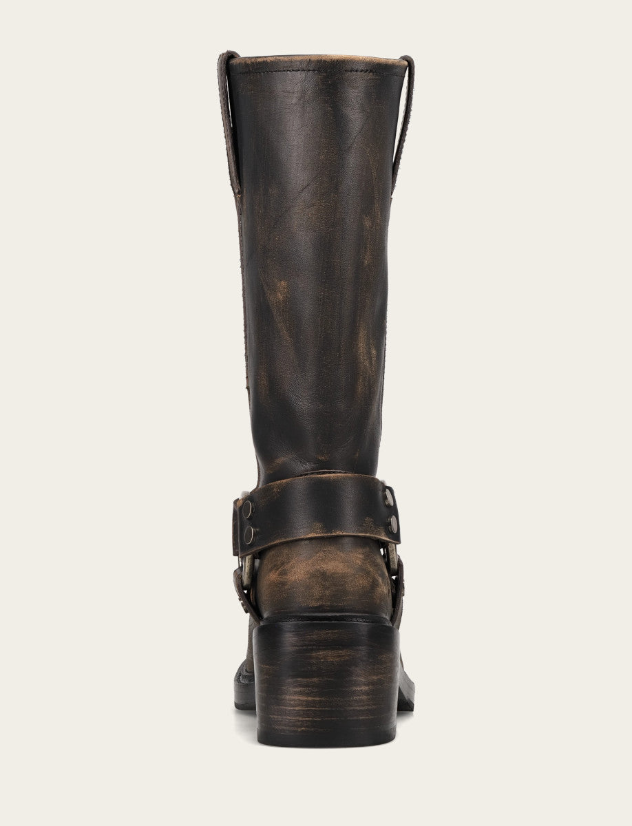 Women's Distressed Black Kate Harness Boot | Frye Distressed Black