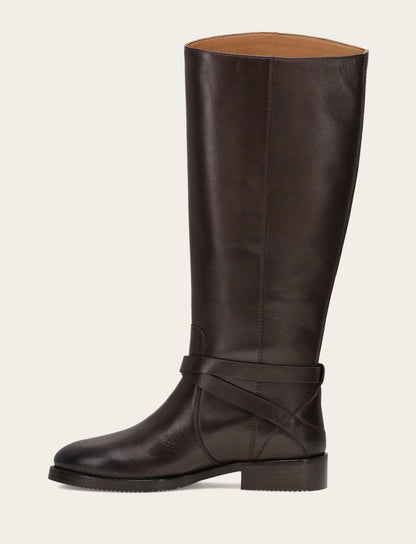 Women's Dark Brown Melissa Belted Riding Boot | Frye Dark Brown