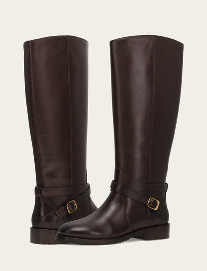 Women's Dark Brown Melissa Belted Riding Boot | Frye Dark Brown