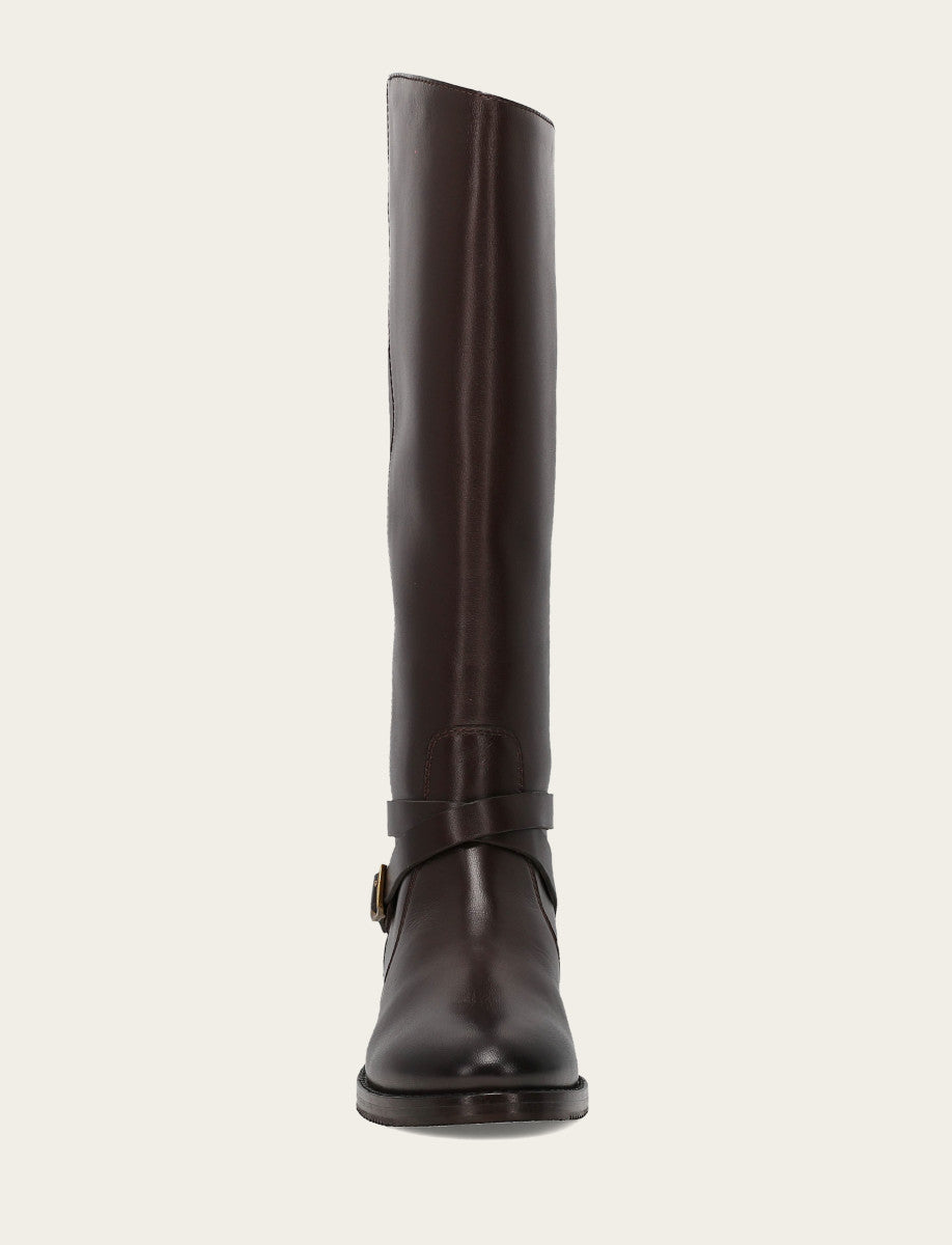 Women's Dark Brown Melissa Belted Riding Boot | Frye Dark Brown